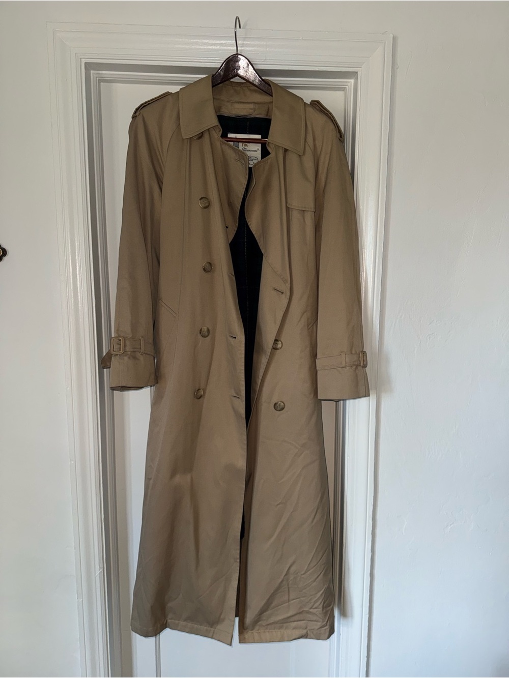 Vintage 80-90’s London Fog Full Length Trench Coat Belted Removable Liner 18R